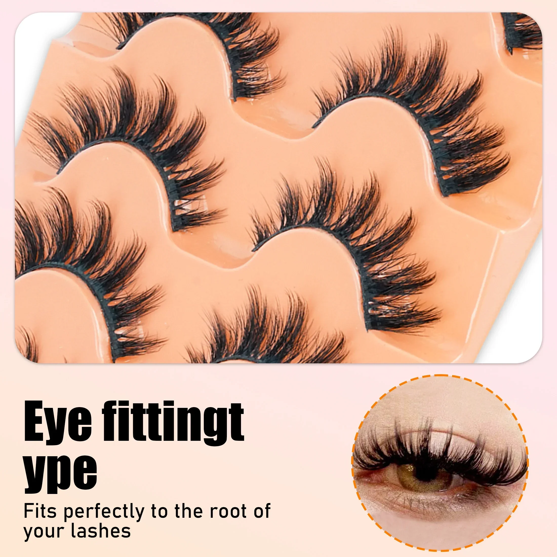 5 paar Cat Eye 8D Russische Vo - Beauty Makeup Women recensie en prijs